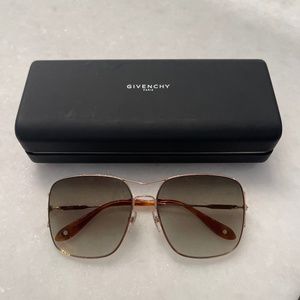 Givenchy Gold Frame Sunglasses with Brown Gradient Lens